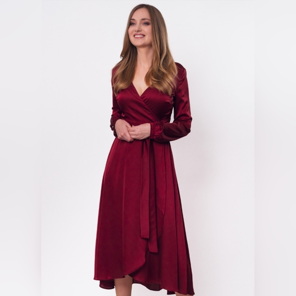 Red Satin Dress - Picture 3 of 10